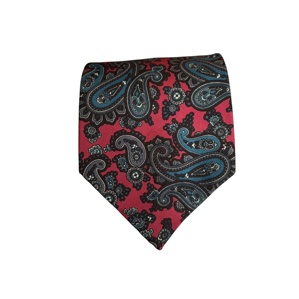 GANT 100% Silk Paisley Tie Pink Blue Black Floral Pattern Made in USA‎ 58x3.25" - Picture 3 of 8